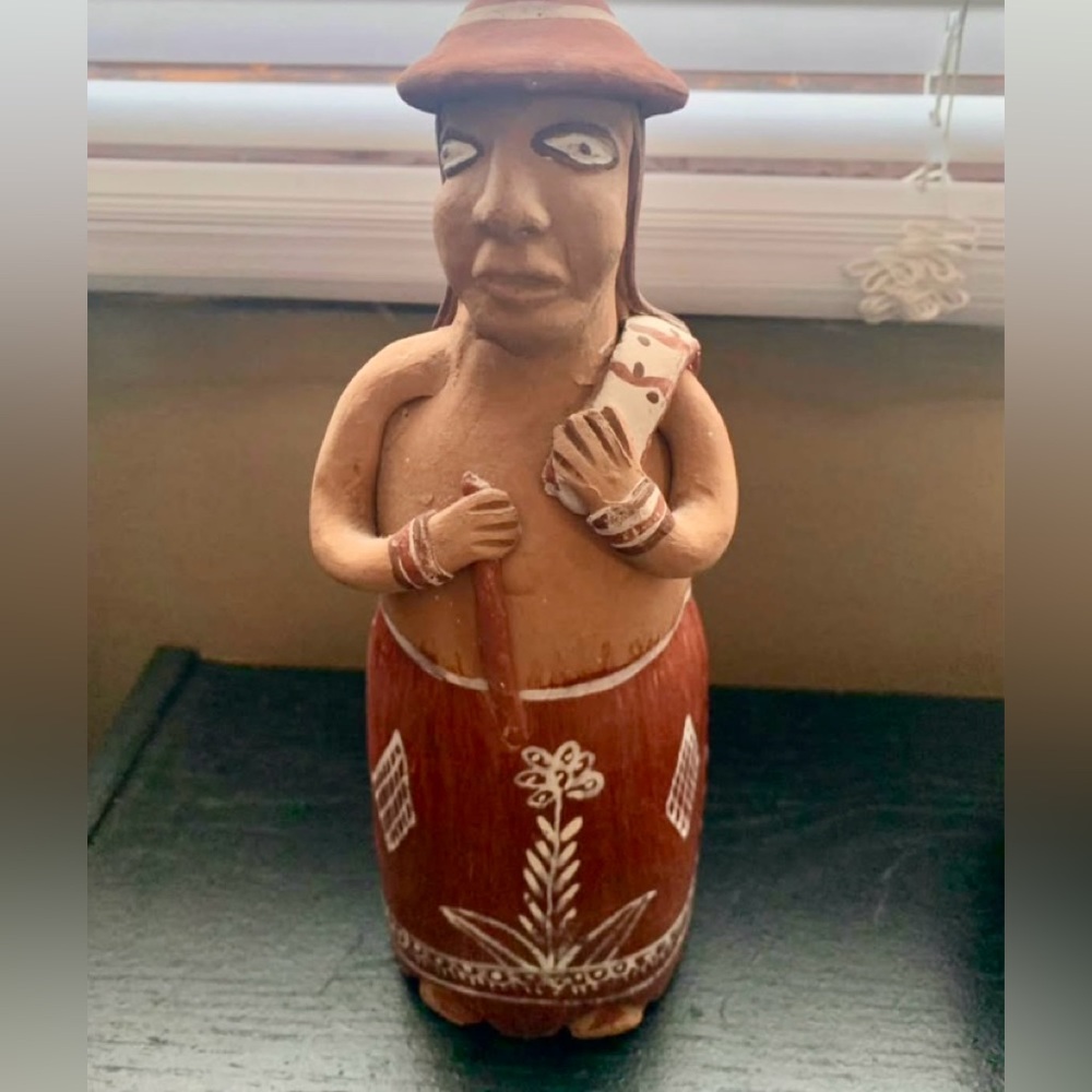 Vintage Raquel's Collection Peru Red Clay woman Figure